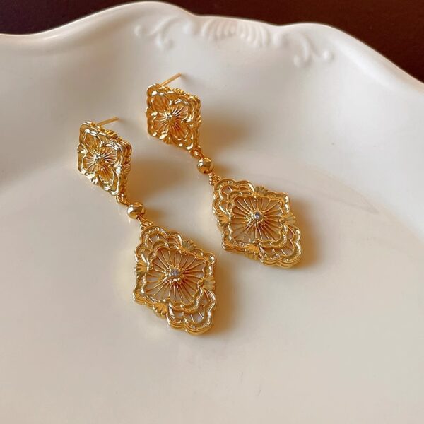 14k Gold Four Leaf Clover Lucky Earrings